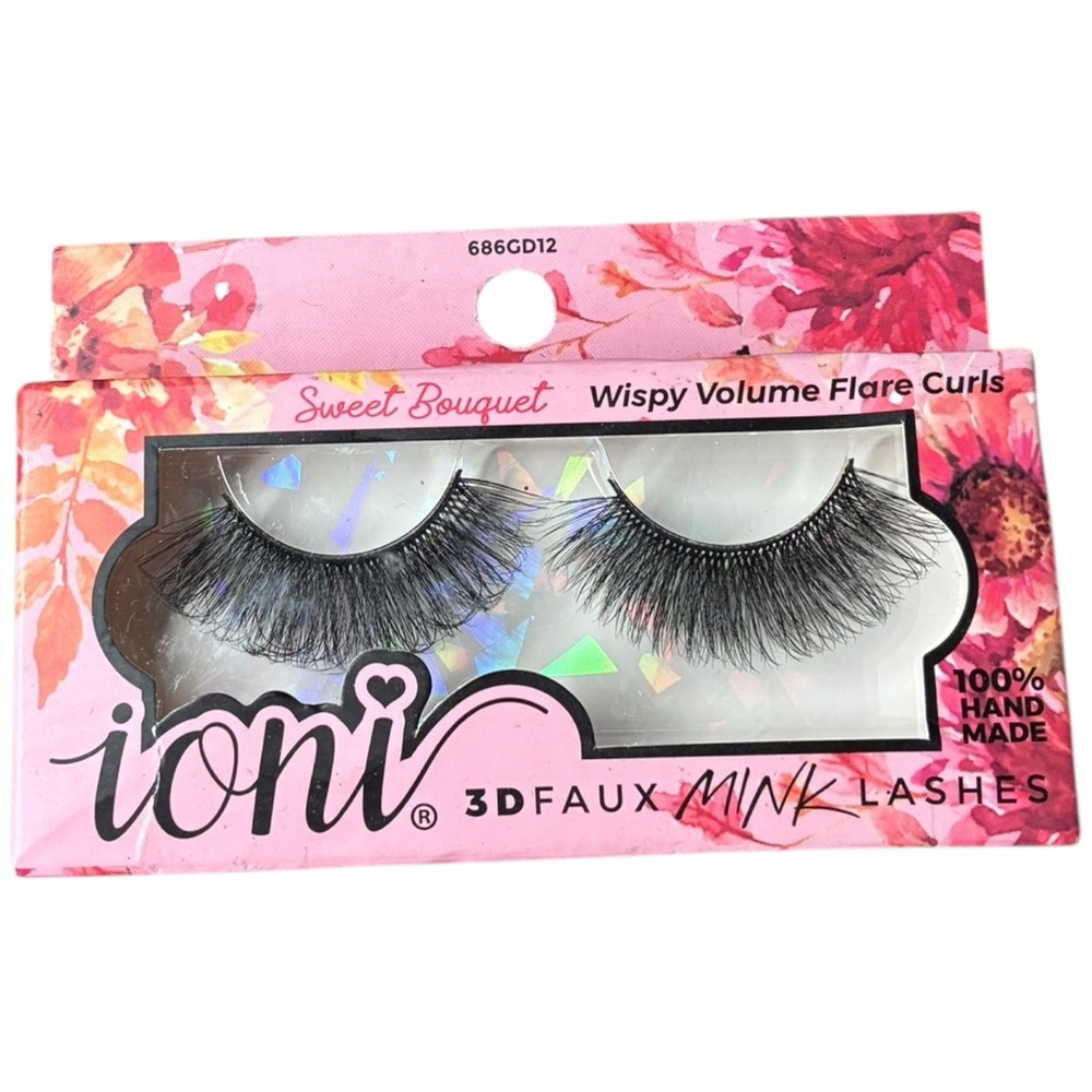 New! Ioni Lashes 3D Faux Mink Sweet Bouquet Wispy Volume Flare Curls Strip Lash‎